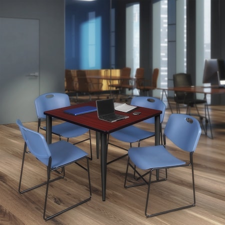 Regency Kahlo Square Table & Chair Sets, 42 W, 42 L, 29 H, Wood, Metal, Polypropylene Top, Mahogany TPL4242MHBK44BE